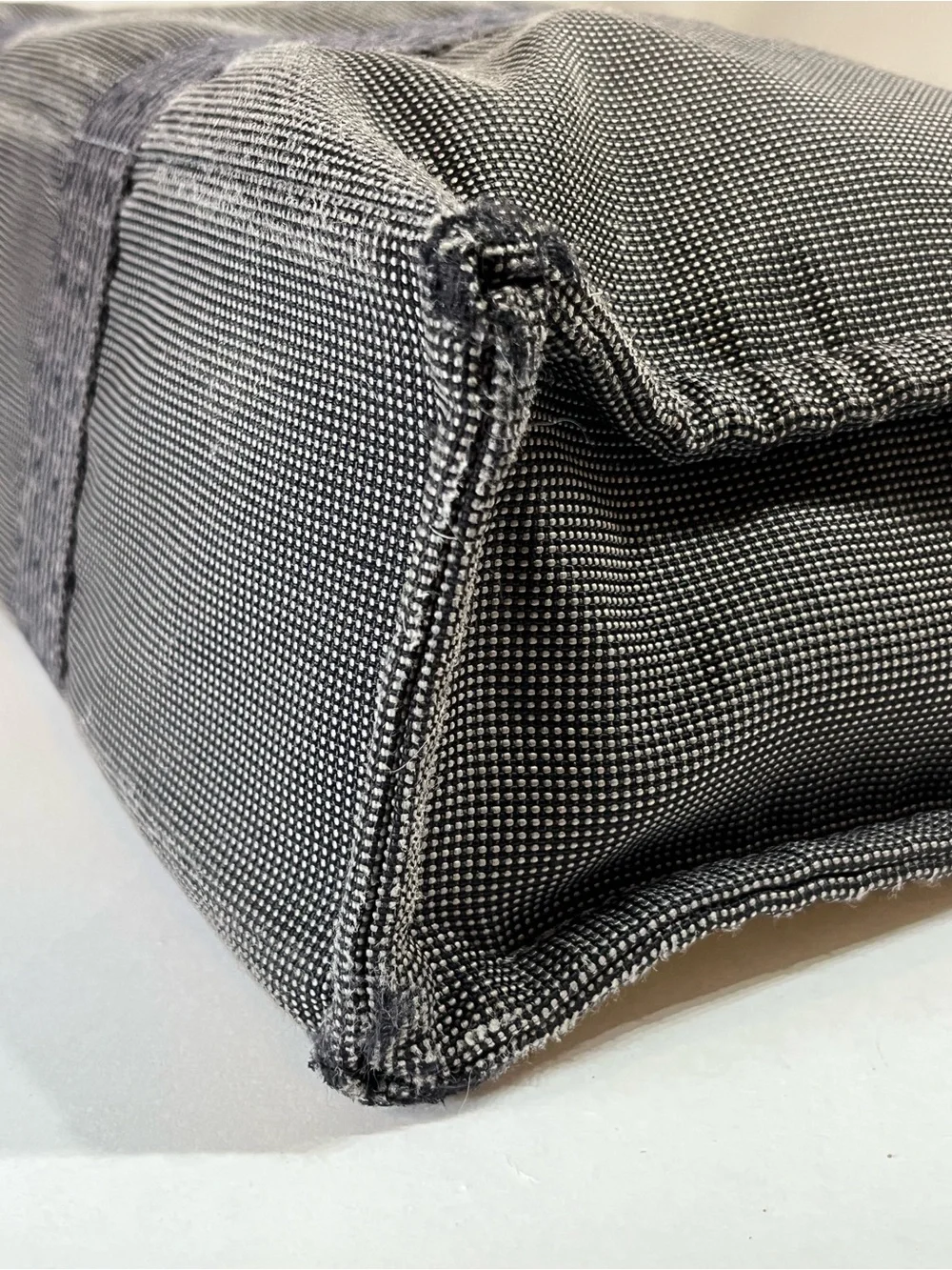 Hermes Fourre Tout MM Gray Black Toile H Canvas Tote Bag France AS-IS 🇫🇷